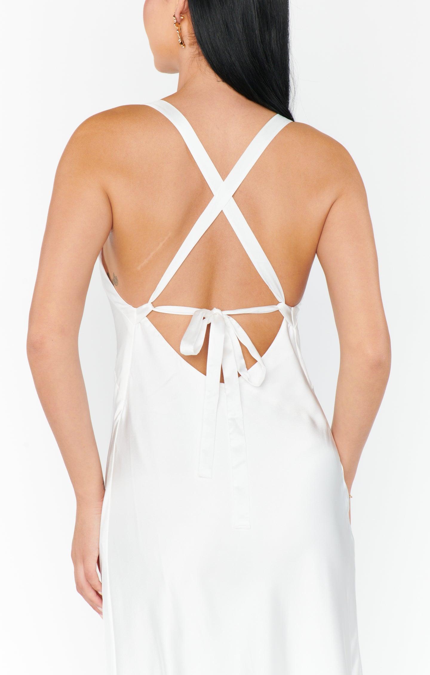 Anderson Maxi Dress ~ Ivory Luxe Satin Product Image