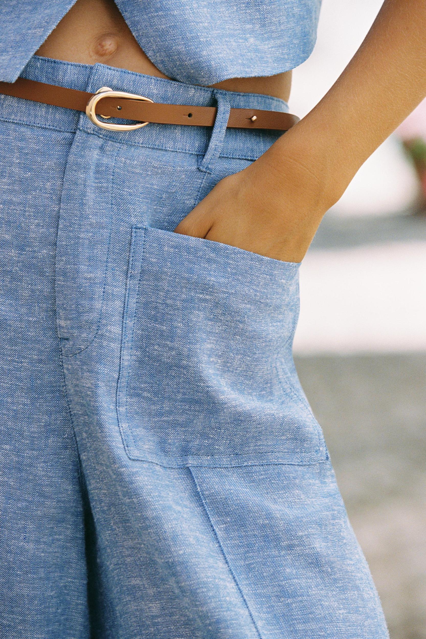 LINEN BELTED CULOTTES Product Image