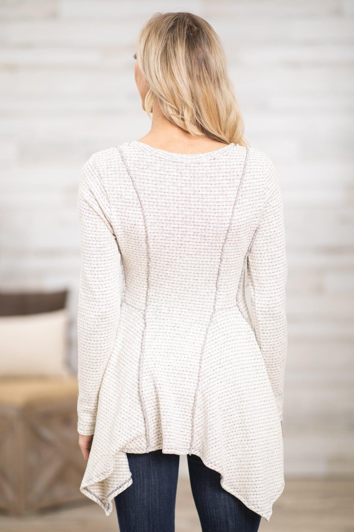 Ivory Reverse Seam Hanky Hem Tunic Product Image