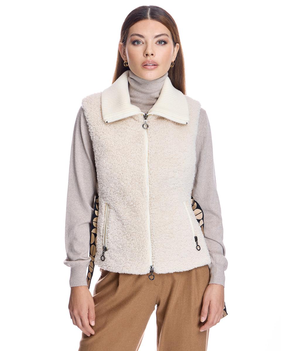 Shearling Lamb Vest with Nylon Back Product Image