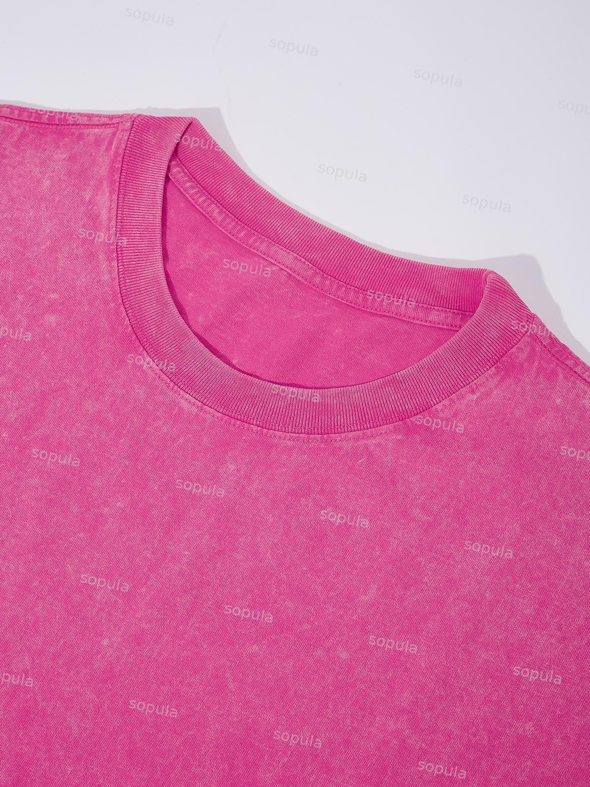 Praying Boy Print Acid Wash T-shirt Product Image