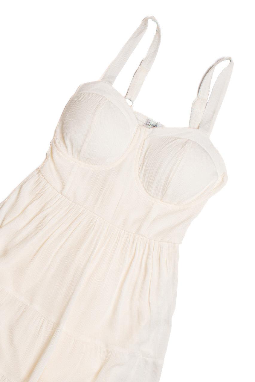 Ivory Satin Bustier Dress Product Image