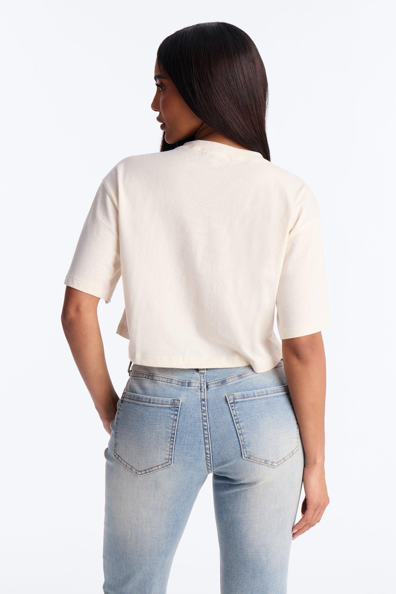 Bride Vibes Cropped Tee - Cream Female Product Image