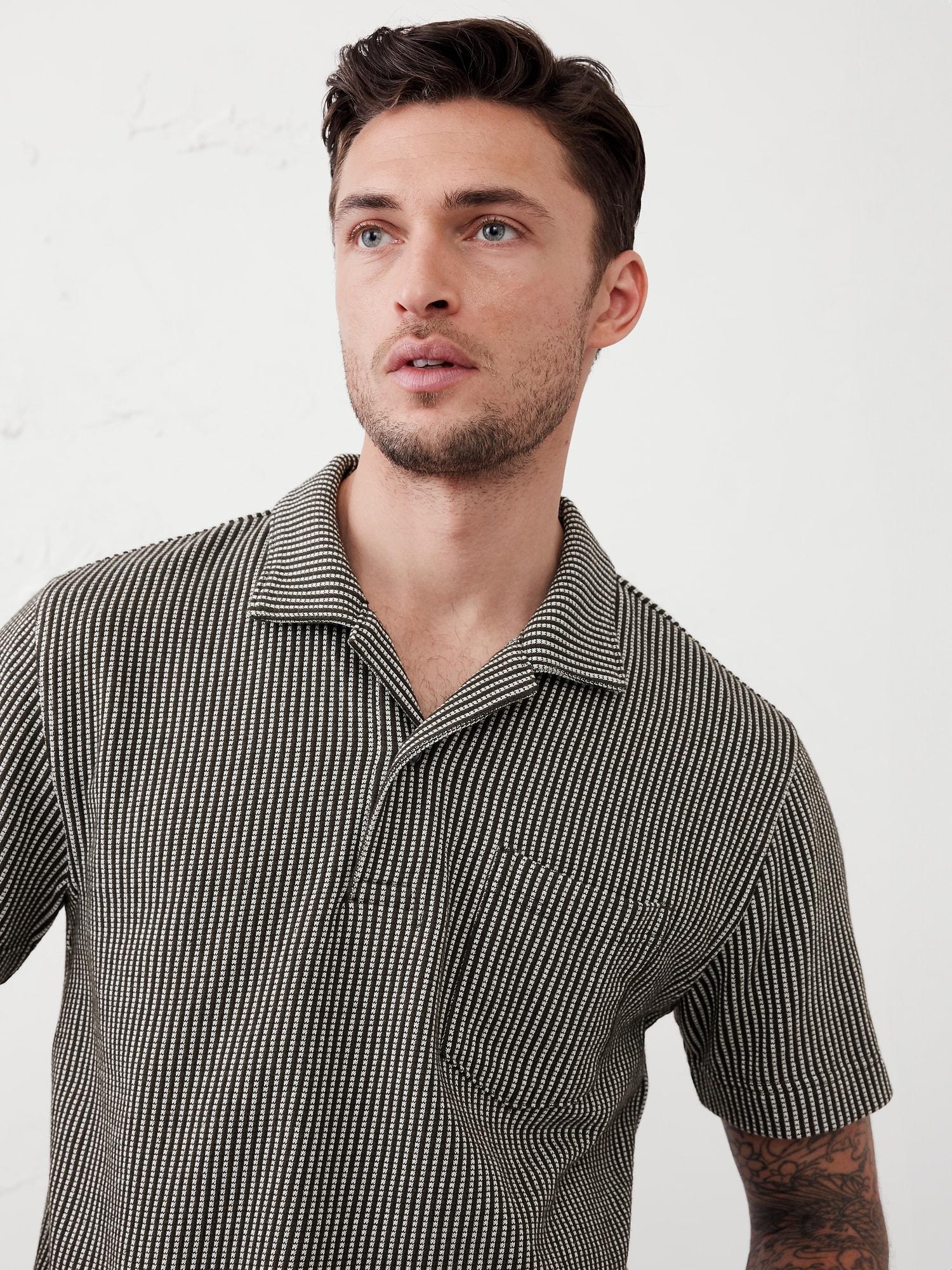 Texture Striped Polo Product Image