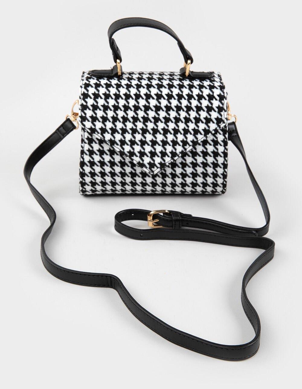 Houndstooth Swing Womens Crossbody Bag - BLACK/WHITE Product Image