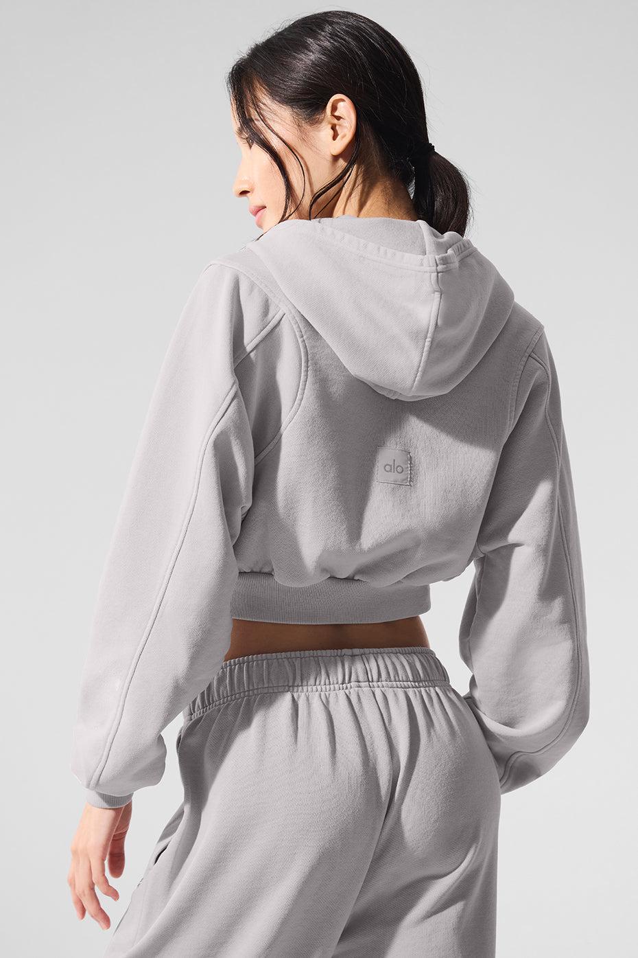 Washed Sweet Escape Zip Up Hoodie - Grey Sky Wash Product Image