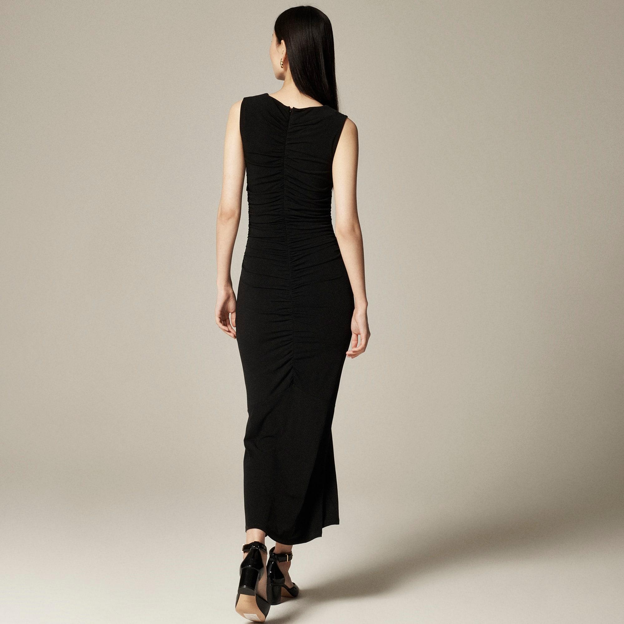 Ruched center-seam dress in matte jersey Product Image