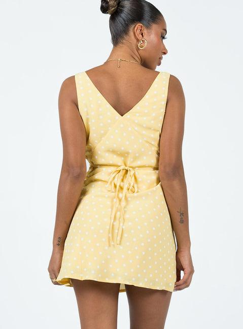 Nellie Mini Dress Yellow Polka Dot Product Image