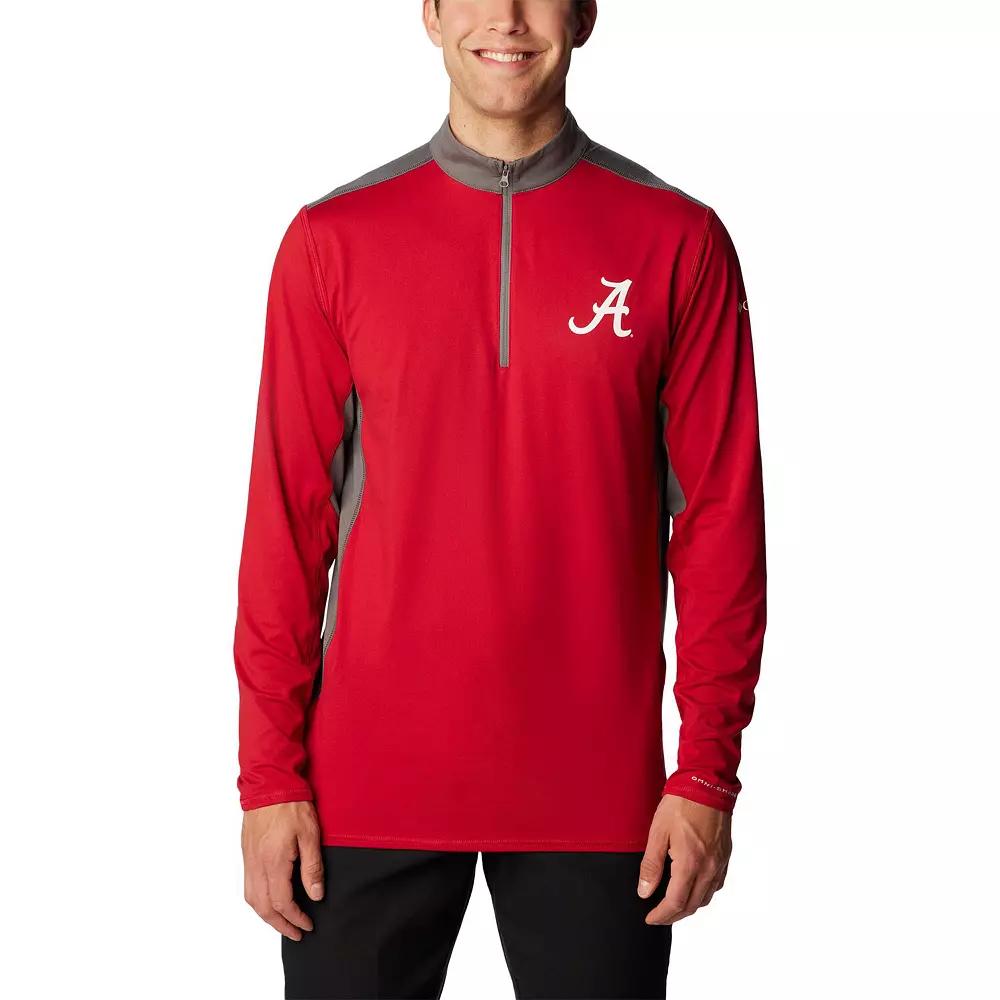 Men's Columbia Crimson Alabama Crimson Tide Tech Trail™ Omni-Shade Quarter-Zip Top,  Product Image