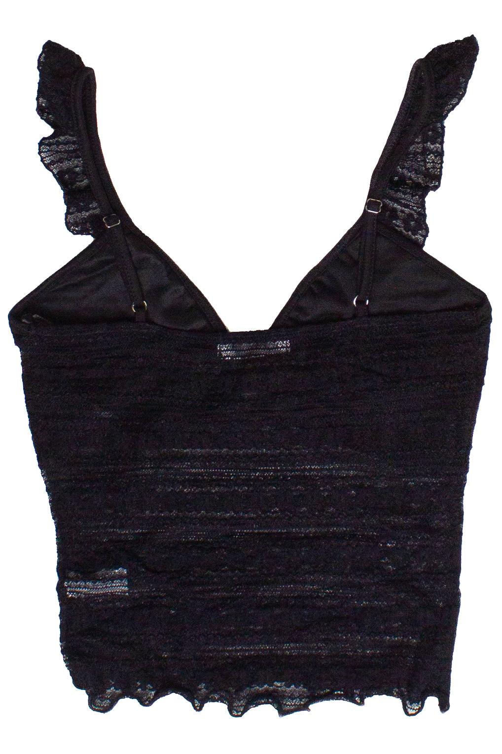 Ruffle Lace Tie Front Tank Top Product Image