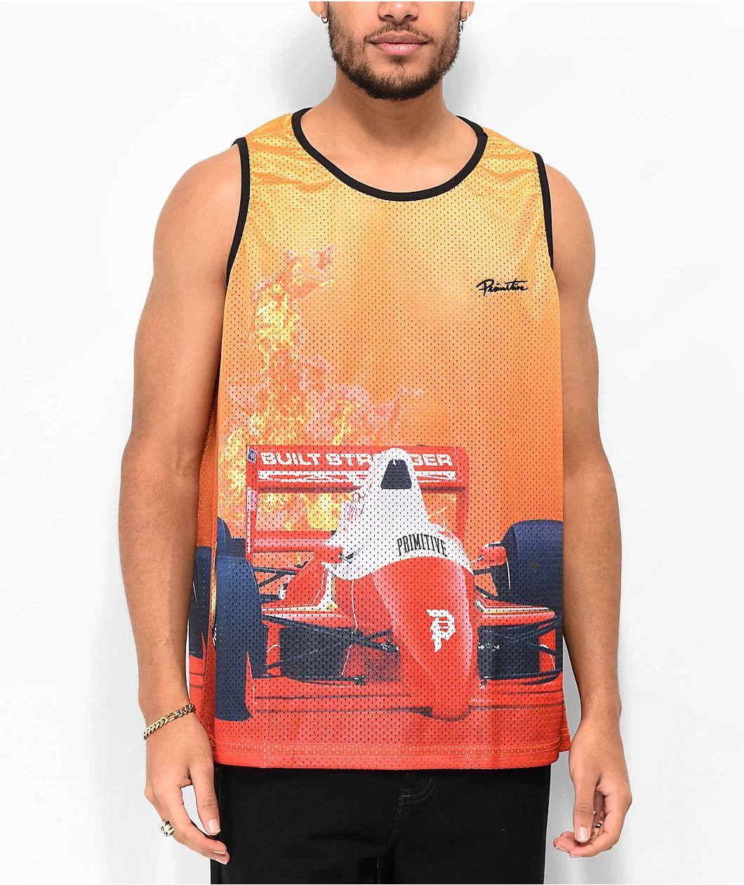 Primitive Speed Orange Mesh Tank Top Product Image