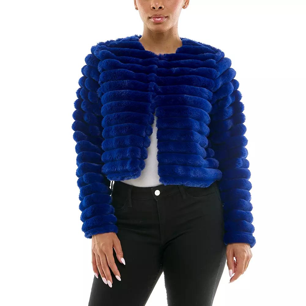 Women's Nina Leonard Long Sleeve Faux Fur Bolero,  Product Image