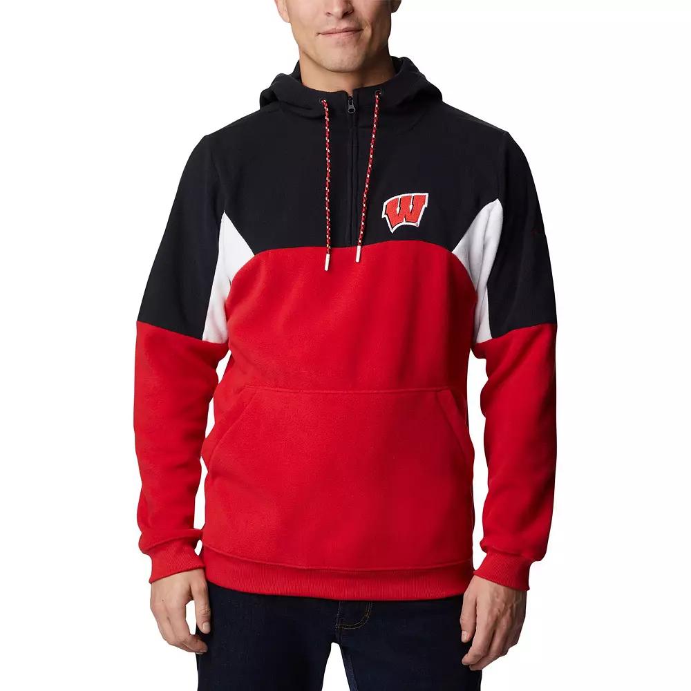 Men's Columbia Red Wisconsin Badgers Lodge Quarter-Zip Hoodie, Size: XL Product Image