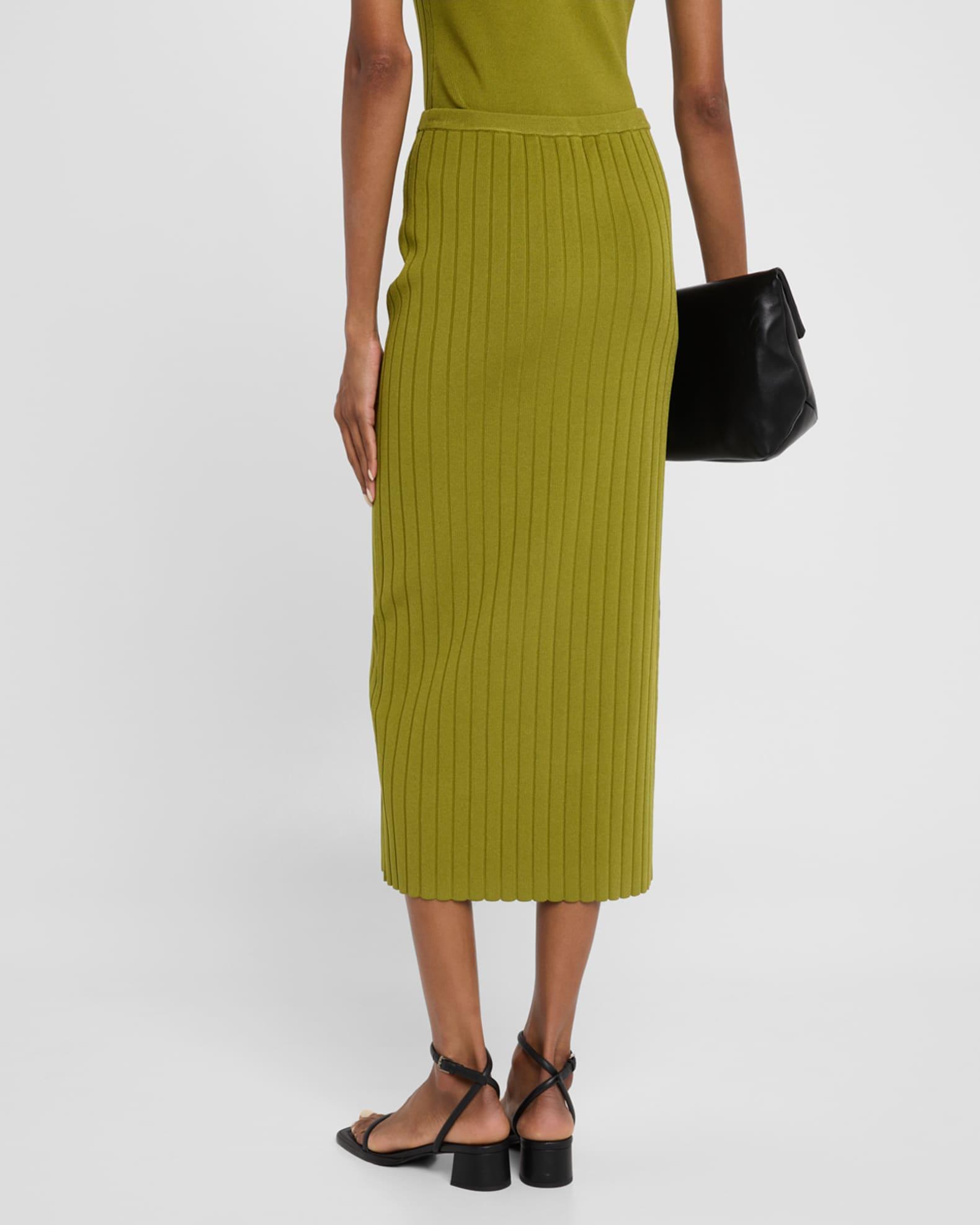 Wide Rib Knit Midi Skirt Product Image