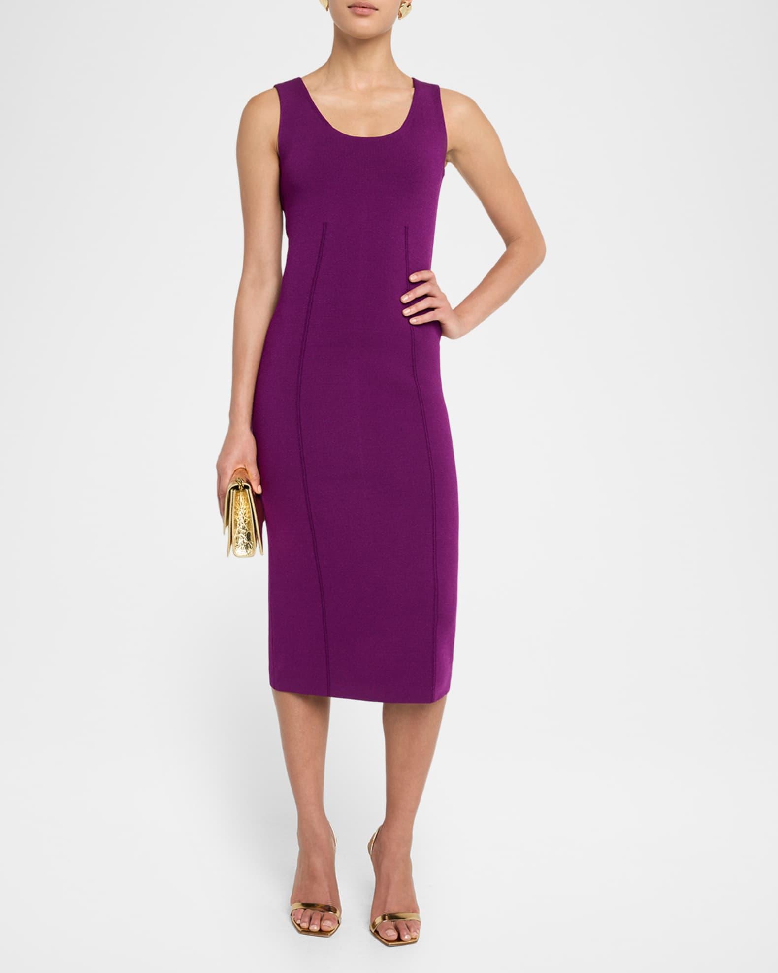 Sleeveless Stretch Crepe Knit Dress Product Image