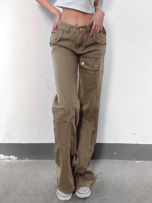 Vintage Multiple Pocket Dangle Cargo Slim Jeans Product Image