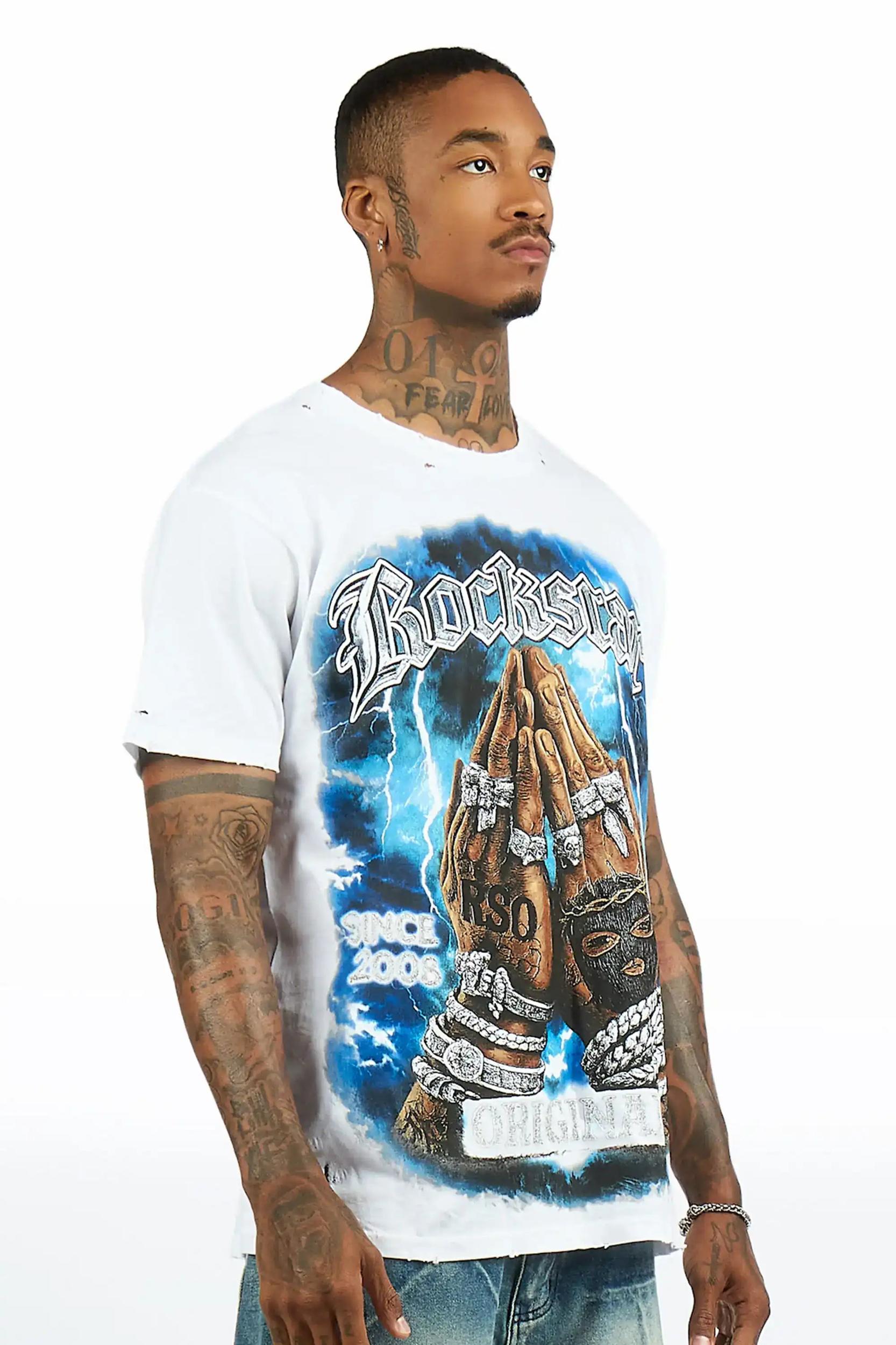 Thorne White Oversized Graphic T-Shirt Male Product Image