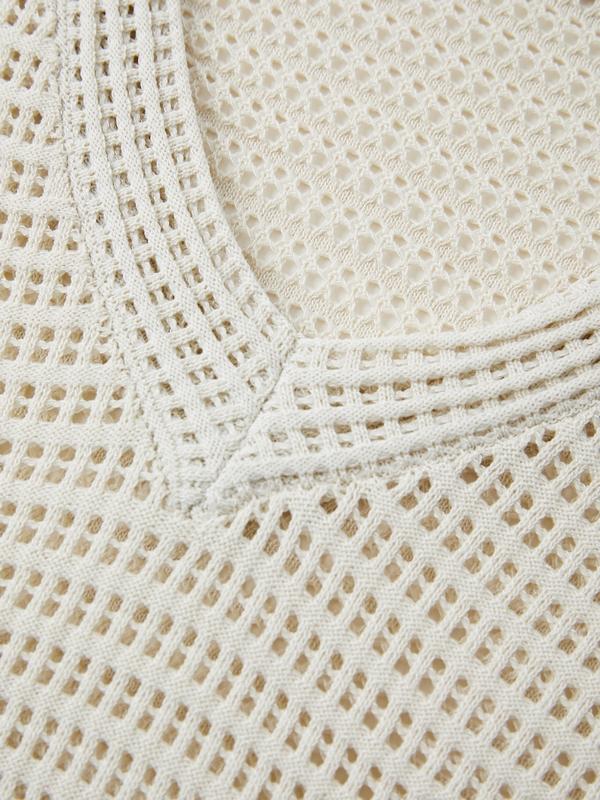 Cutout V Neck Loose Long Sleeve Knit Product Image