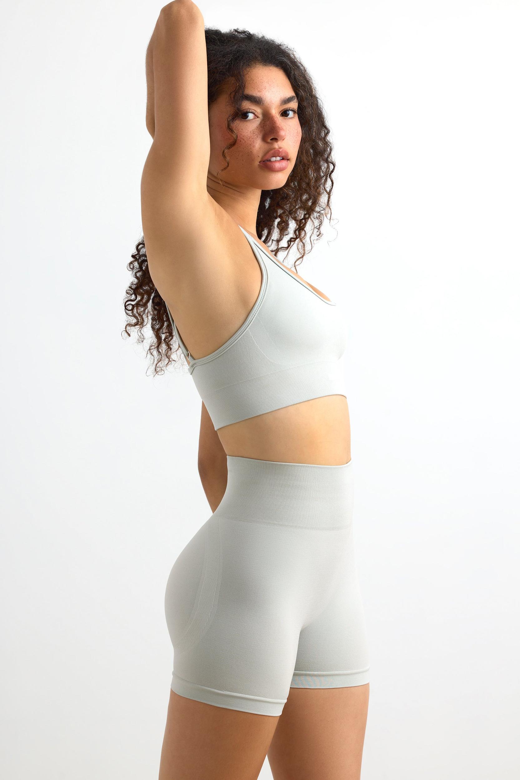 High Waist Define Luxe Mini Shorts in Grey Product Image