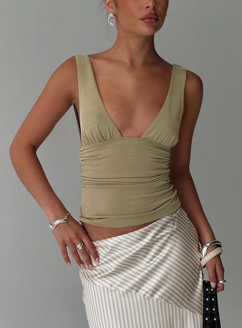 Sublime Ruched Top Green Product Image