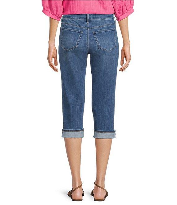 NYDJ Petite Size Marilyn Cuffed Cool Embrace® Lift Tuck® Capri Denim Jeans Product Image