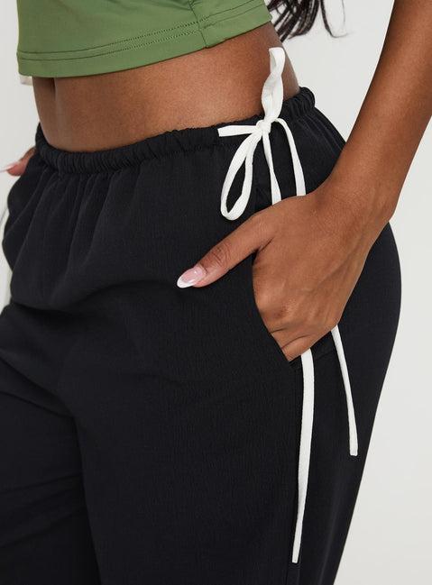 Sweet As Sugar Bow Pants Black / White Product Image