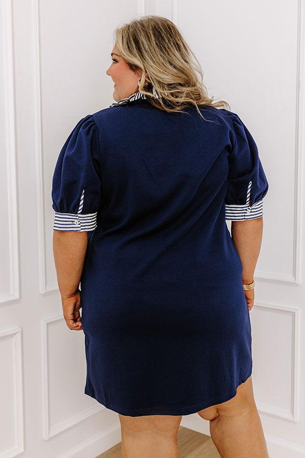 Yacht Club Livin' Mini Dress in Navy Curves Product Image
