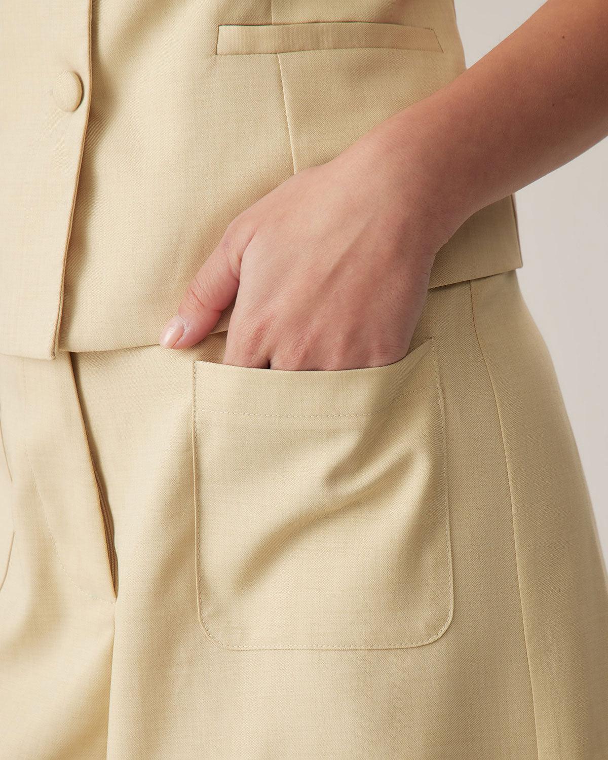 Yellow Pocket Shorts Product Image