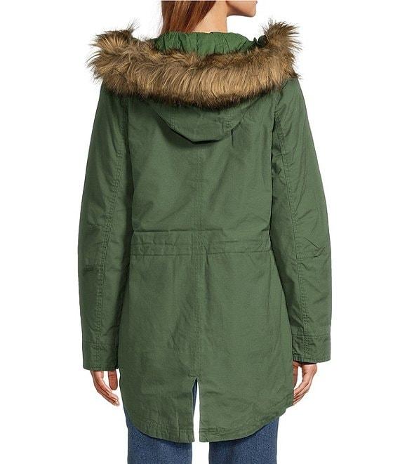 L.L.Bean East End Insulated Faux Fur Hood Drawcord Neck Long Sleeve Snap Front Patch Pocket Parka Product Image