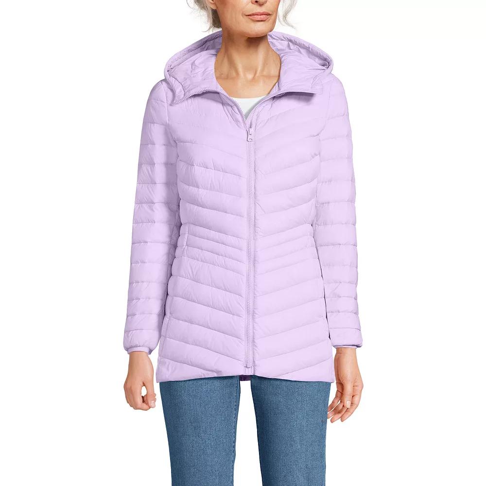 Women's Lands' End Hooded Down Wanderweight Ultralight Packable Jacket,  Product Image
