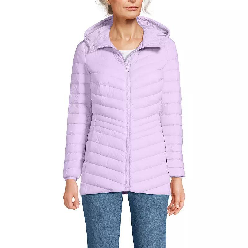 Women's Lands' End Hooded Down Wanderweight Ultralight Packable Jacket,  Product Image
