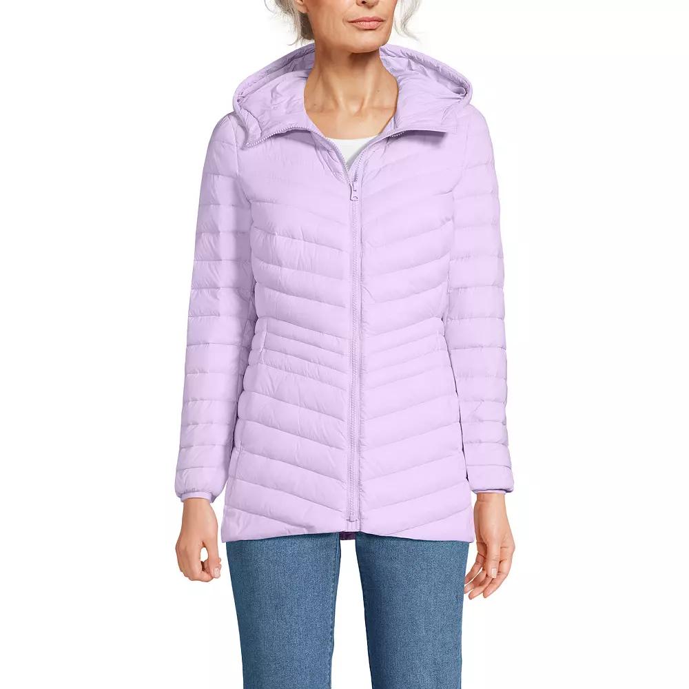 Petite Lands' End Wanderweight Ultralight Hooded Packable Down Jacket, Women's,  Product Image