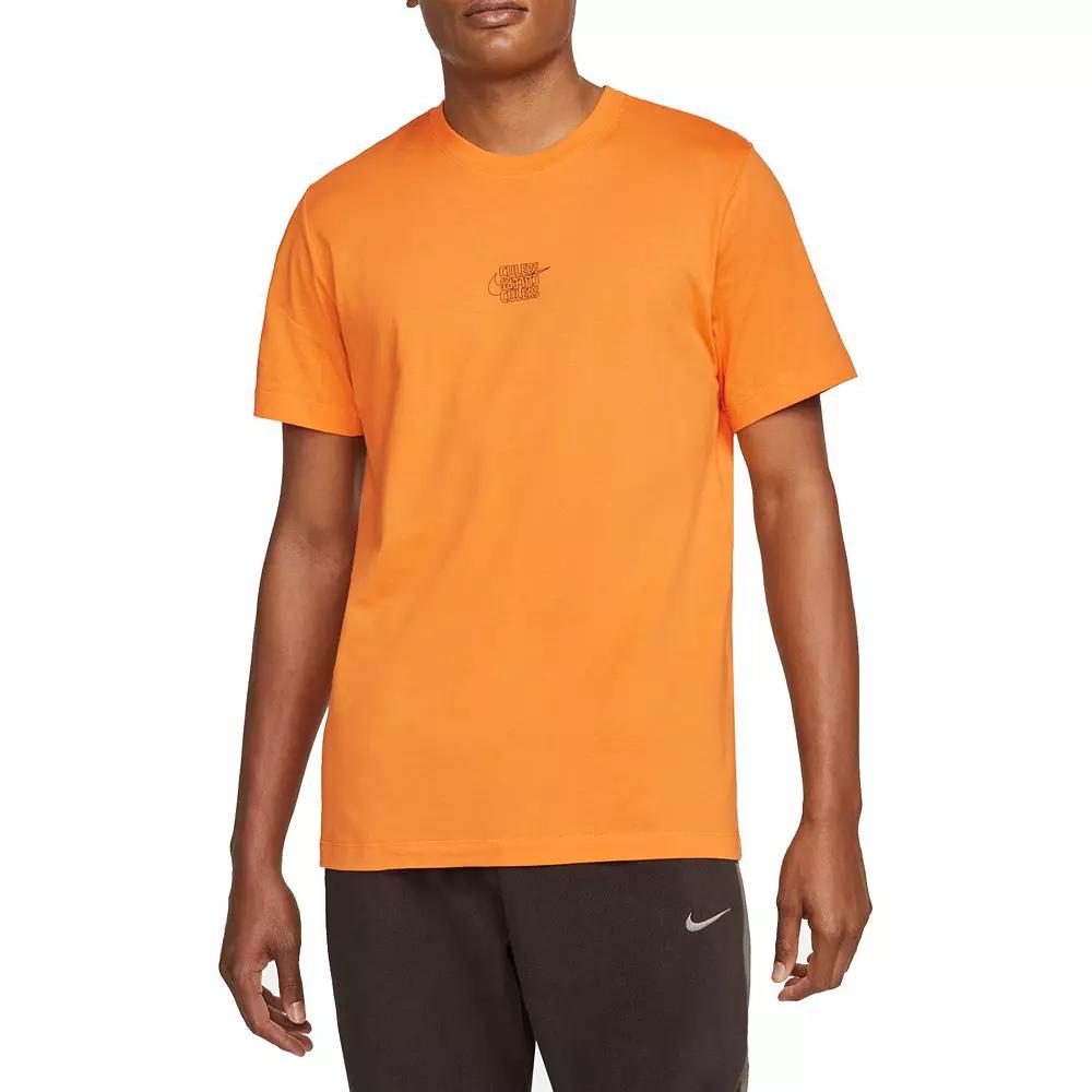 Men's Nike Orange Barcelona Club Swoosh T-Shirt, Size: Small, Bar Orange Product Image
