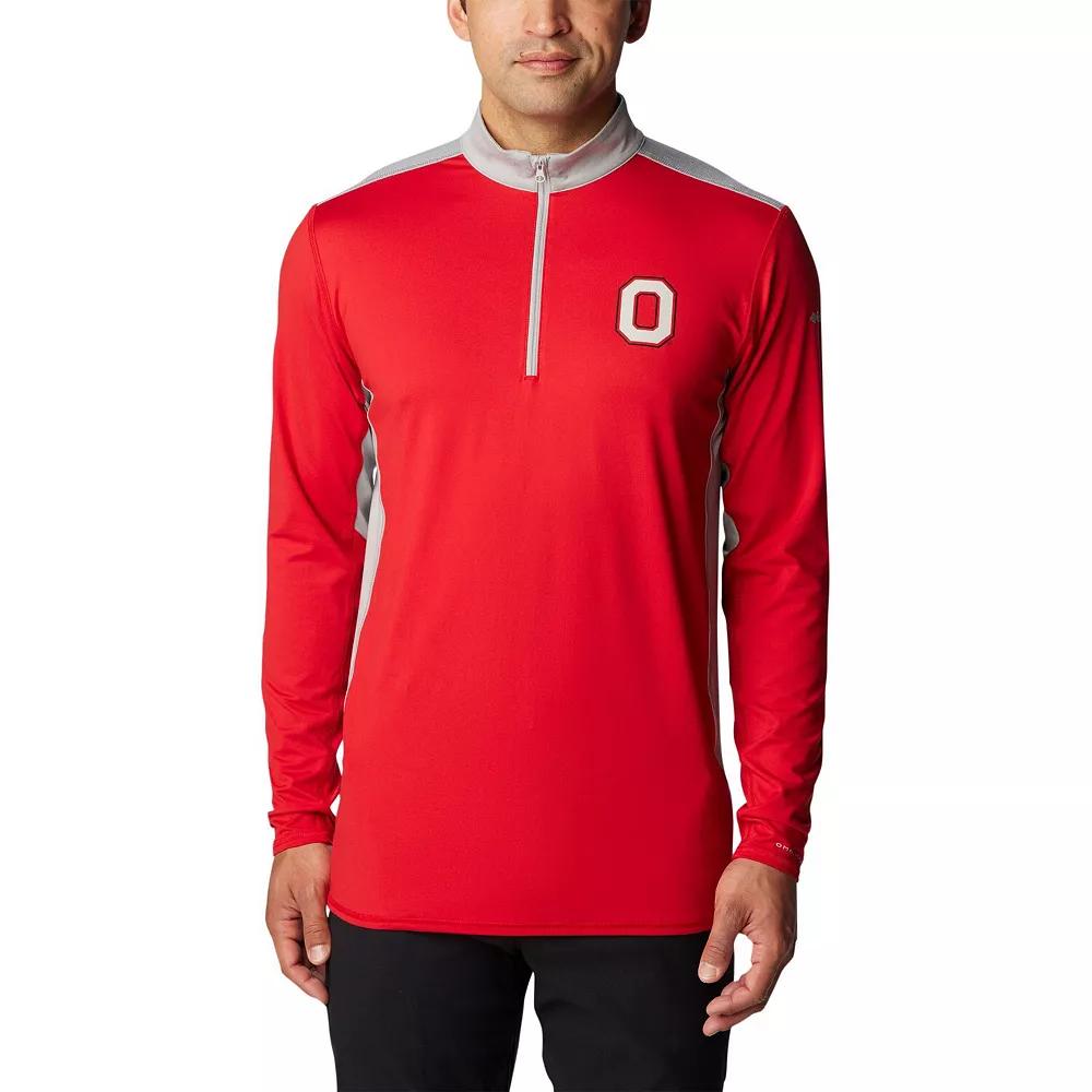 Men's Columbia Scarlet Ohio State Buckeyes Tech Trail™ Omni-Shade Quarter-Zip Top,  Product Image