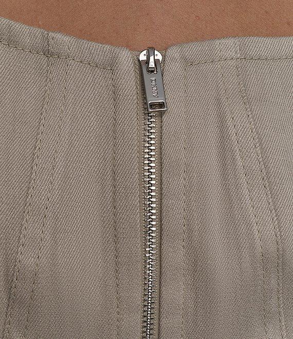 DKNY by Donna Karan Scoop Neck Sleeveless Zip Front Corset Top Product Image