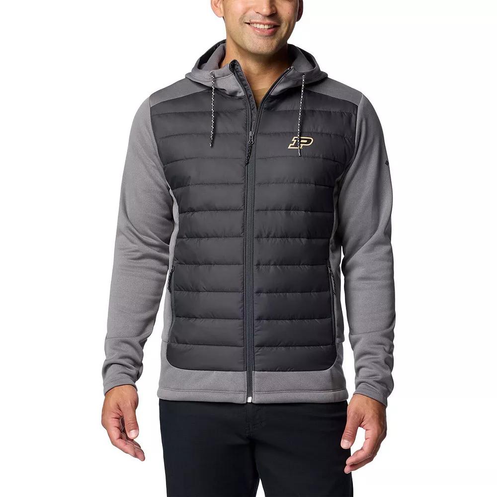 Men's Columbia Charcoal/Gray Purdue Boilermakers Out-Shield Hybrid Full-Zip Hoodie Jacket,  Product Image