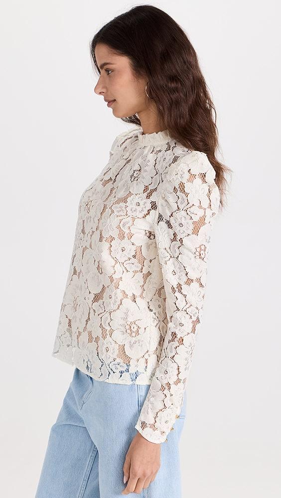 WAYF Emma Puff Sleeve Lace Top | Shopbop Product Image