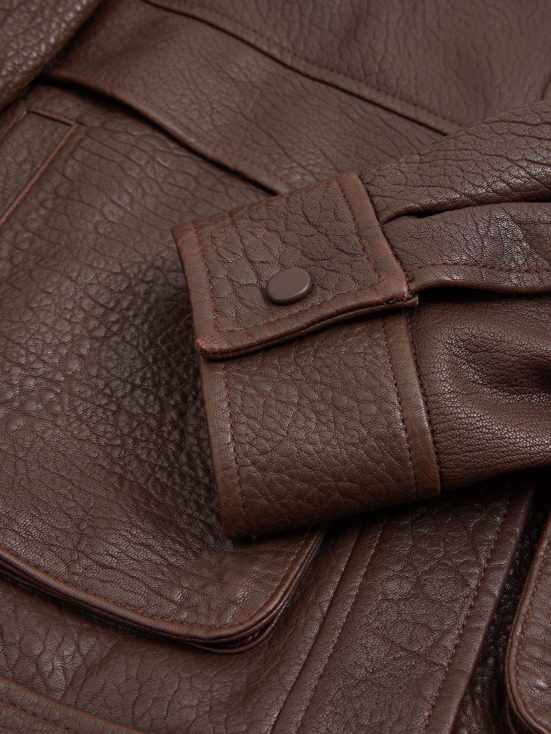 Atelier Grained Leather Jacket in Chocolate Product Image