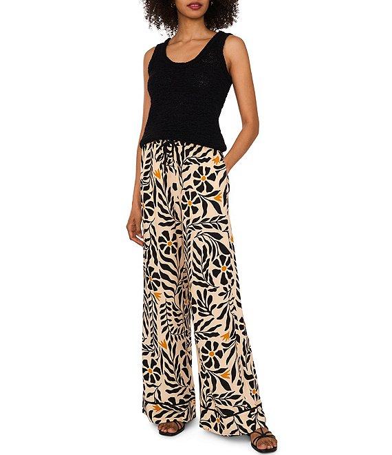 1. STATE Printed Boat Neck Sleeveless Bubble Hem Top Product Image