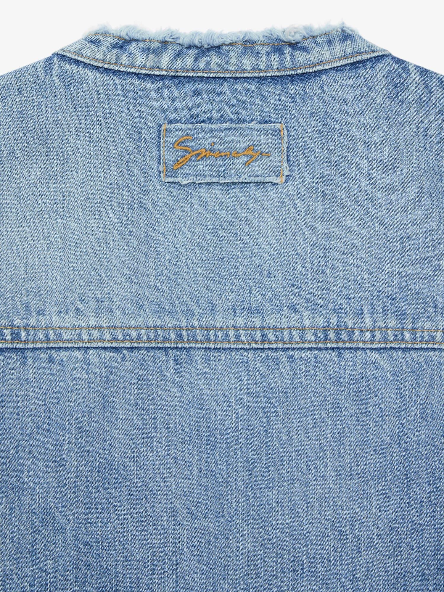 Jacket in denim with 4G jewel button Product Image