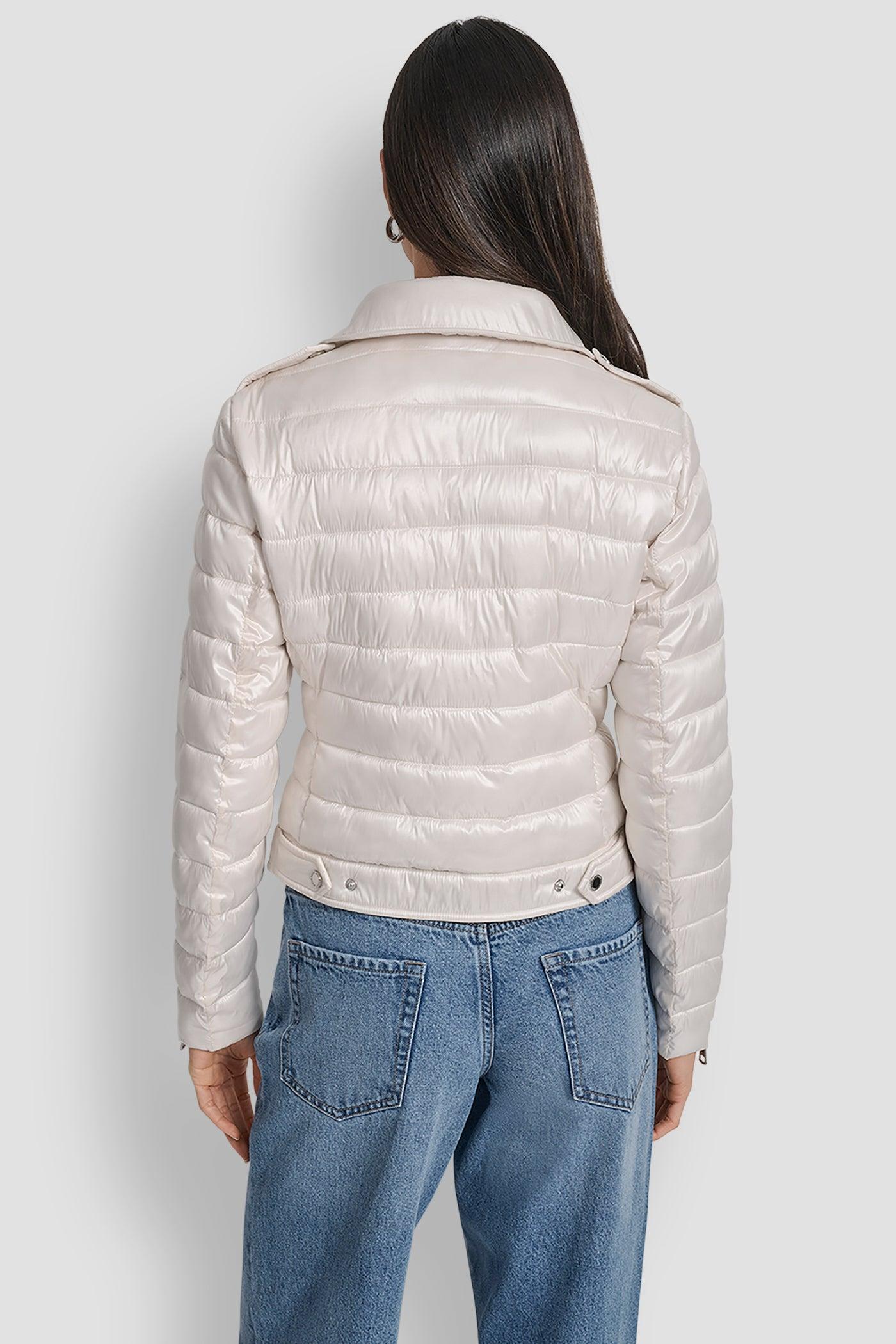 MOTO STYLE LIGHT WEIGHT PUFFER JACKET Product Image