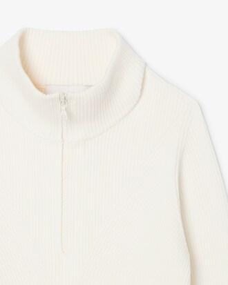 High Neck 3D Ribbed Knit Sweater Product Image