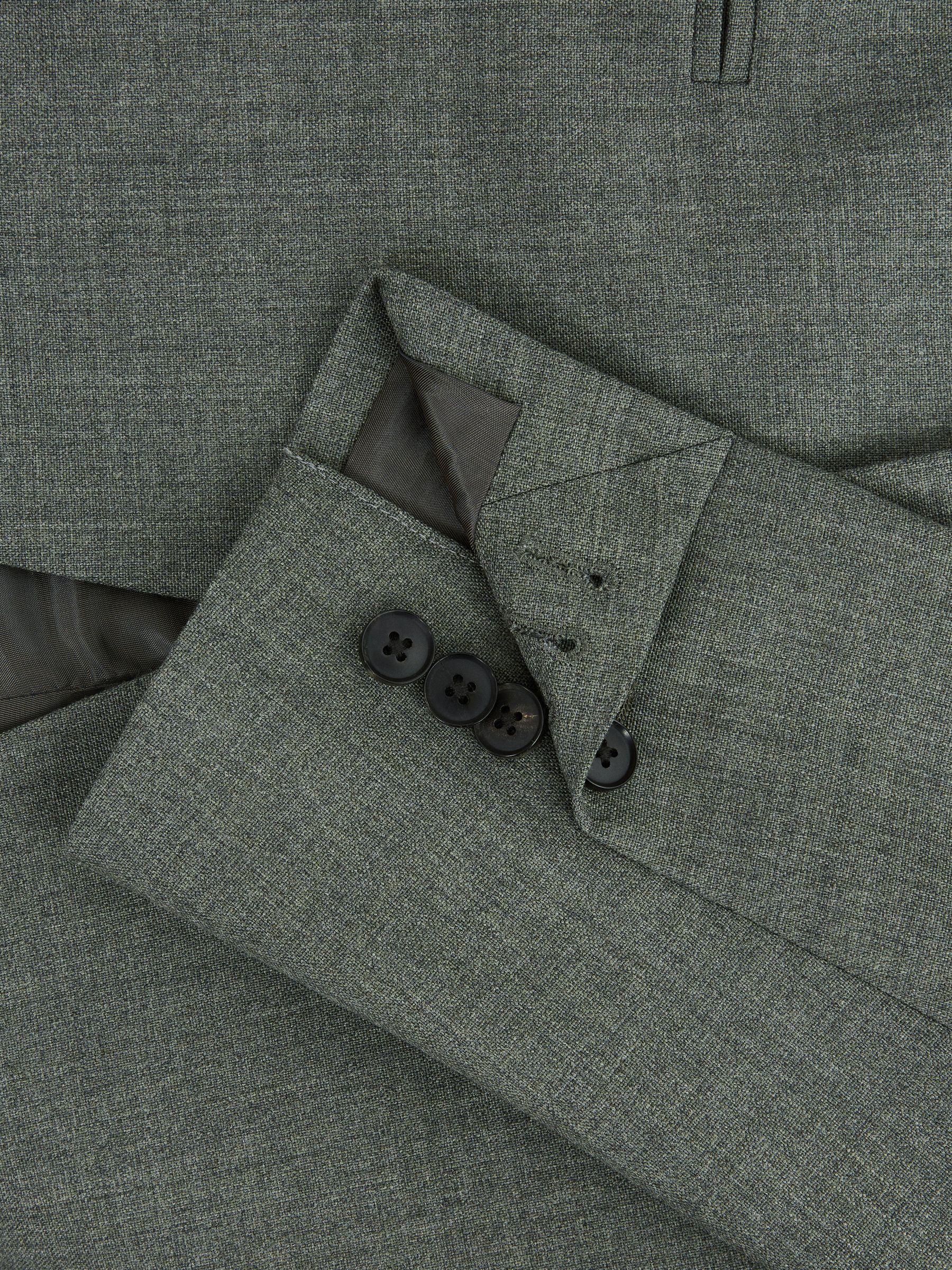 Single Breasted Slim Fit Wool Blazer in Green Product Image