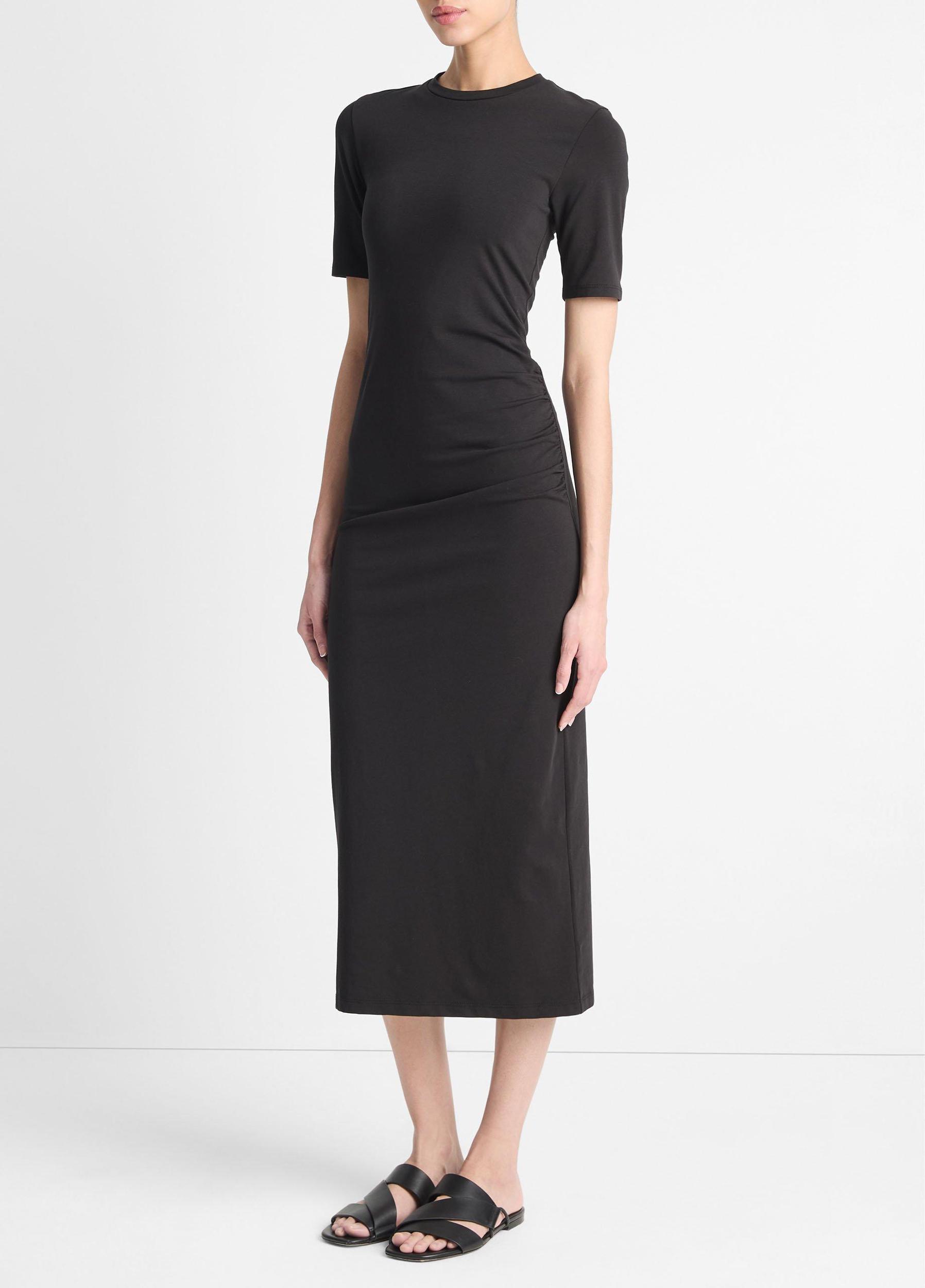 Womens Pima Cotton-Blend Side-drape Dress Vince Product Image