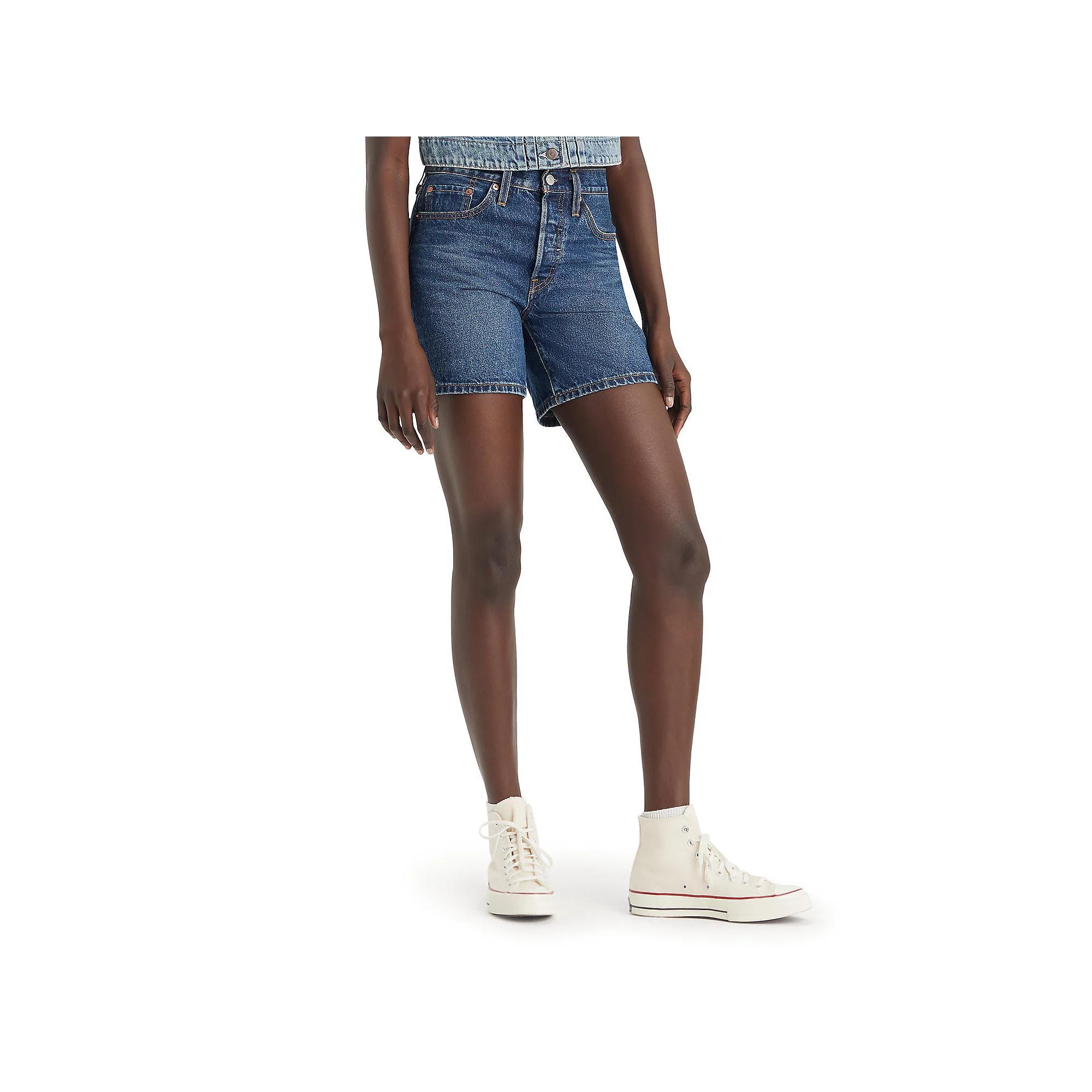 Levi's® Women's 501® Mid-Thigh Shorts - Case Closed 24: High Rise, Denim, Stretch, 6" Inseam, Fly Button Product Image
