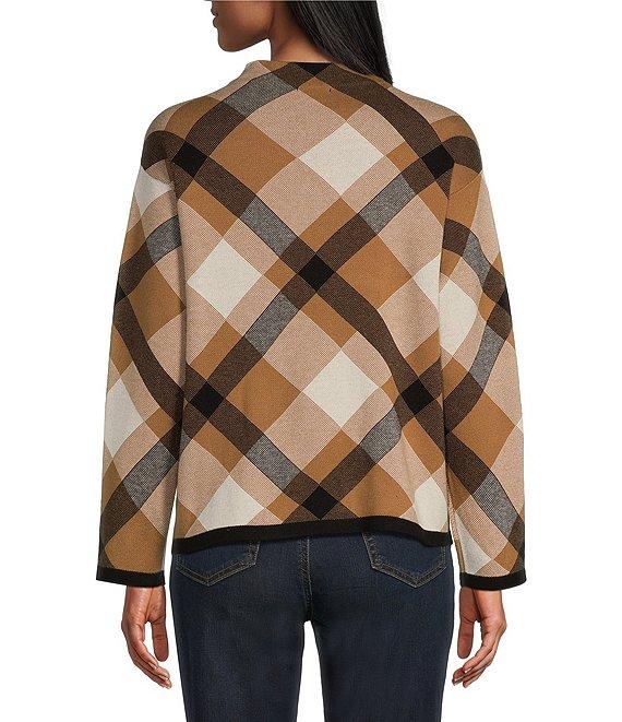 Jones New York Jacquard Mock Neck Long Sleeve Pullover Sweater Product Image