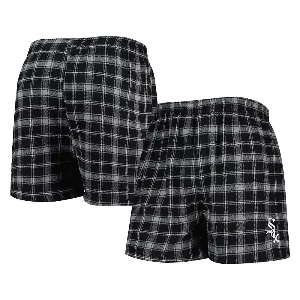 Men's Concepts Sport Black/Gray Chicago White Sox Ledger Flannel Boxers, Size: 3XL Product Image