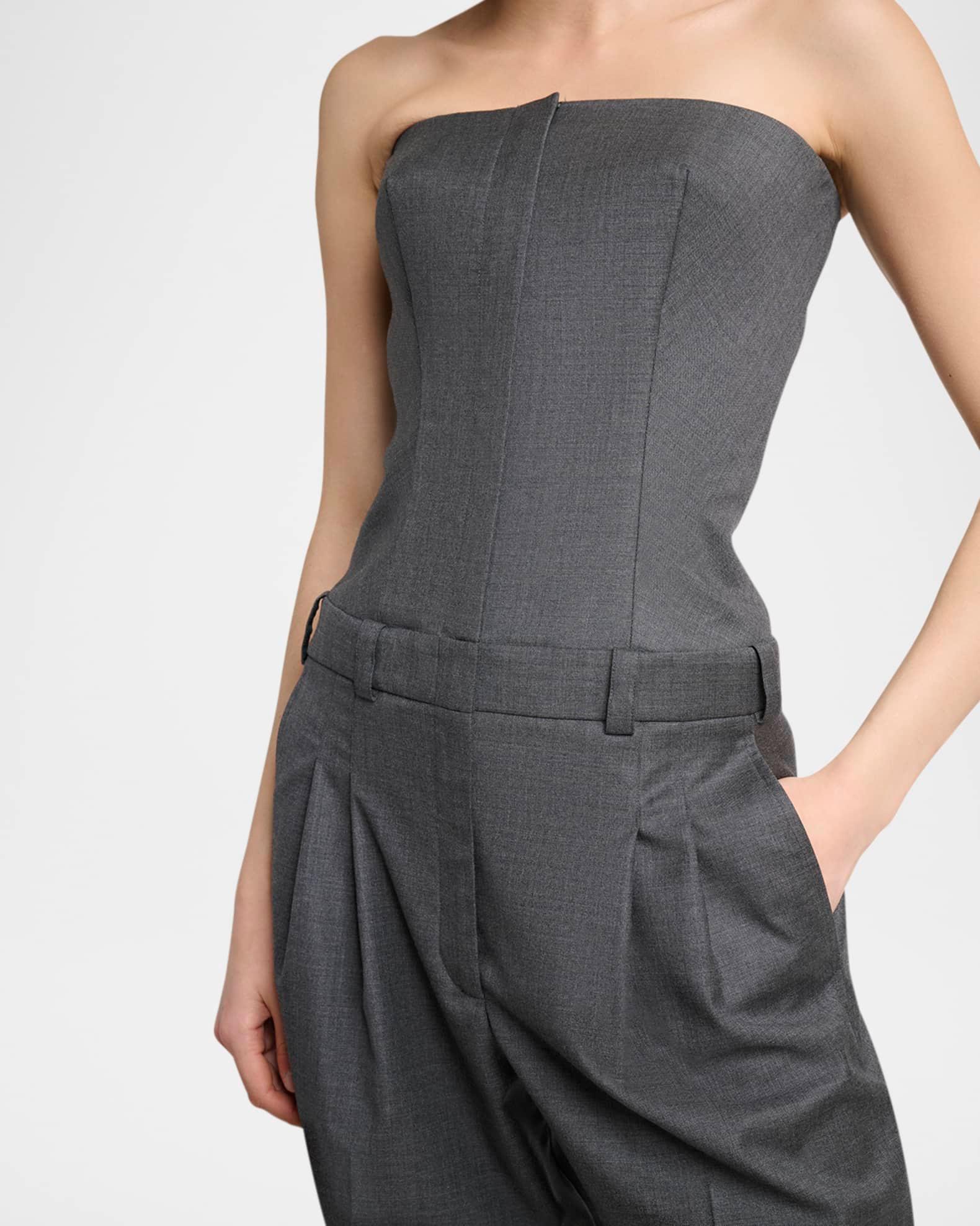Bustier Pleated Straight-Leg Jumpsuit Product Image