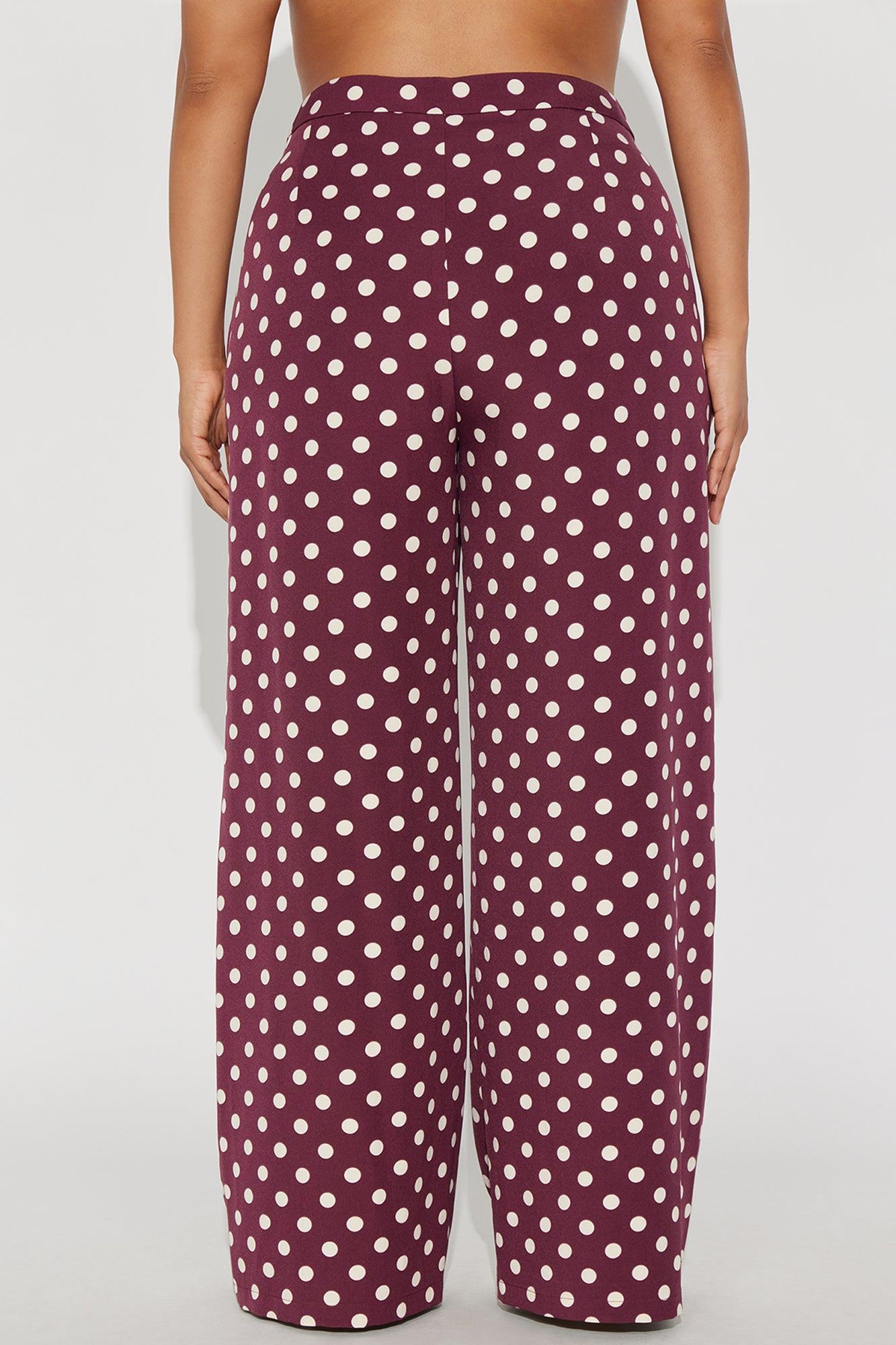 Lucelia Polka Dot Trouser Pant - Burgundy/combo Female Product Image