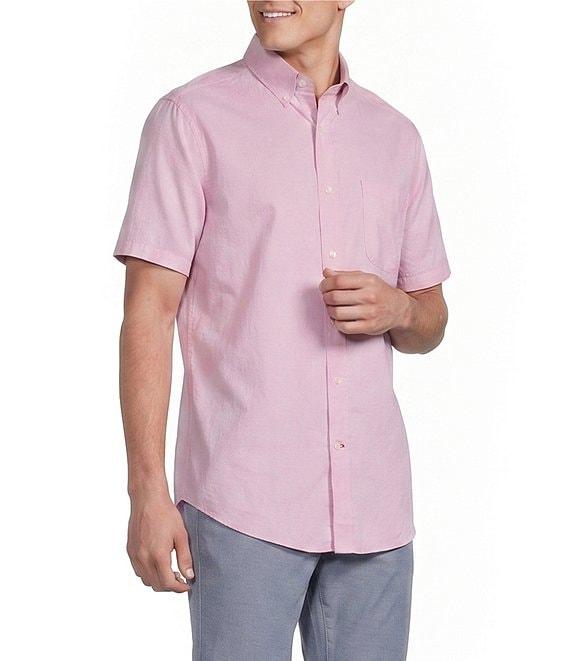 Cremieux Blue Label Solid Oxford Short Sleeve Woven Shirt Product Image